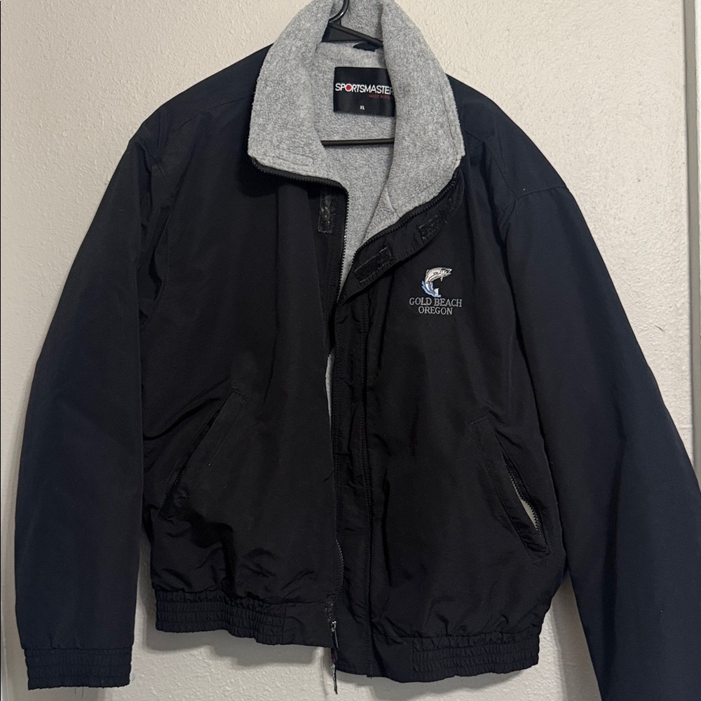 Black Jacket with Gray Collar Gold Beach Oregon XL